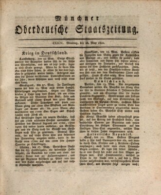 Münchner oberdeutsche Staatszeitung (Süddeutsche Presse) Montag 26. Mai 1800