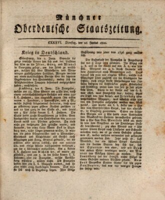 Münchner oberdeutsche Staatszeitung (Süddeutsche Presse) Dienstag 10. Juni 1800