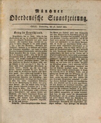 Münchner oberdeutsche Staatszeitung (Süddeutsche Presse) Donnerstag 26. Juni 1800