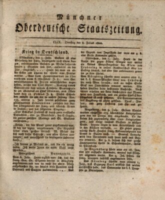 Münchner oberdeutsche Staatszeitung (Süddeutsche Presse) Dienstag 8. Juli 1800