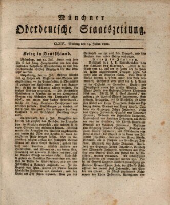 Münchner oberdeutsche Staatszeitung (Süddeutsche Presse) Montag 14. Juli 1800