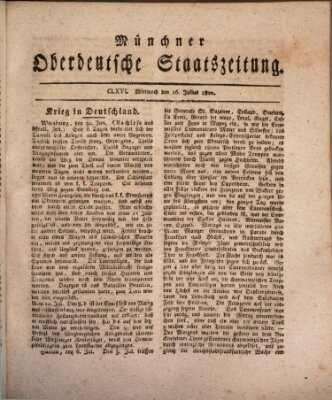 Münchner oberdeutsche Staatszeitung (Süddeutsche Presse) Mittwoch 16. Juli 1800