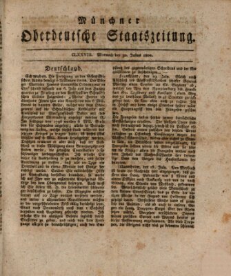 Münchner oberdeutsche Staatszeitung (Süddeutsche Presse) Mittwoch 30. Juli 1800