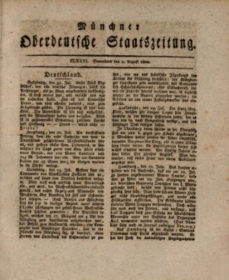 Münchner oberdeutsche Staatszeitung (Süddeutsche Presse) Samstag 2. August 1800