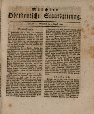 Münchner oberdeutsche Staatszeitung (Süddeutsche Presse) Samstag 9. August 1800