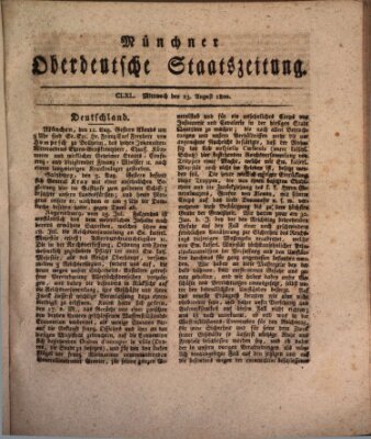 Münchner oberdeutsche Staatszeitung (Süddeutsche Presse) Mittwoch 13. August 1800