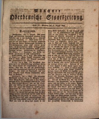 Münchner oberdeutsche Staatszeitung (Süddeutsche Presse) Montag 18. August 1800