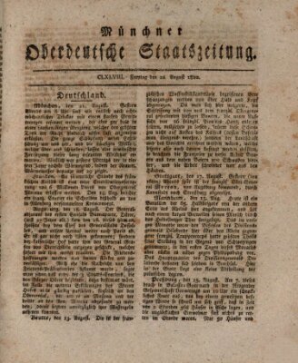 Münchner oberdeutsche Staatszeitung (Süddeutsche Presse) Freitag 22. August 1800