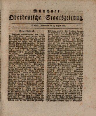 Münchner oberdeutsche Staatszeitung (Süddeutsche Presse) Samstag 23. August 1800