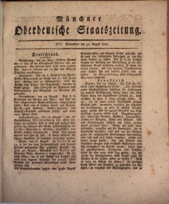 Münchner oberdeutsche Staatszeitung (Süddeutsche Presse) Samstag 30. August 1800