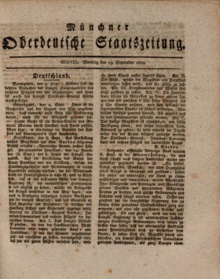 Münchner oberdeutsche Staatszeitung (Süddeutsche Presse) Montag 15. September 1800