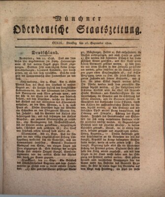 Münchner oberdeutsche Staatszeitung (Süddeutsche Presse) Dienstag 16. September 1800