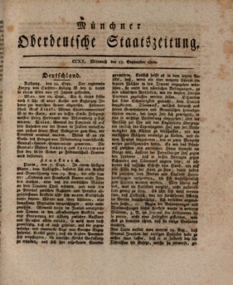 Münchner oberdeutsche Staatszeitung (Süddeutsche Presse) Mittwoch 17. September 1800