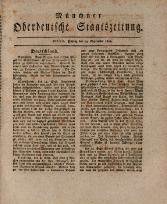 Münchner oberdeutsche Staatszeitung (Süddeutsche Presse) Freitag 19. September 1800