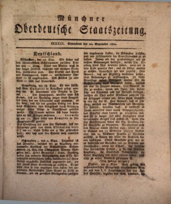 Münchner oberdeutsche Staatszeitung (Süddeutsche Presse) Samstag 20. September 1800