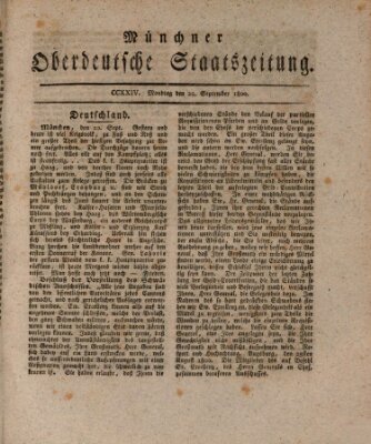 Münchner oberdeutsche Staatszeitung (Süddeutsche Presse) Montag 22. September 1800