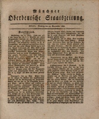 Münchner oberdeutsche Staatszeitung (Süddeutsche Presse) Montag 29. September 1800