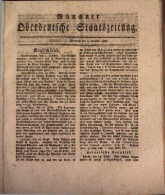 Münchner oberdeutsche Staatszeitung (Süddeutsche Presse) Mittwoch 8. Oktober 1800