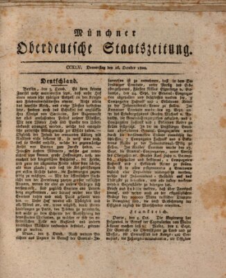 Münchner oberdeutsche Staatszeitung (Süddeutsche Presse) Donnerstag 16. Oktober 1800