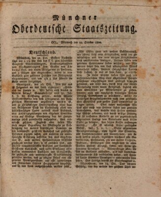 Münchner oberdeutsche Staatszeitung (Süddeutsche Presse) Mittwoch 22. Oktober 1800