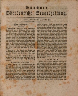 Münchner oberdeutsche Staatszeitung (Süddeutsche Presse) Samstag 25. Oktober 1800