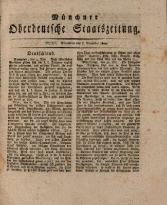 Münchner oberdeutsche Staatszeitung (Süddeutsche Presse) Samstag 8. November 1800