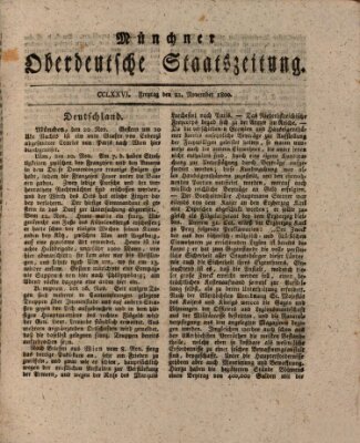 Münchner oberdeutsche Staatszeitung (Süddeutsche Presse) Freitag 21. November 1800