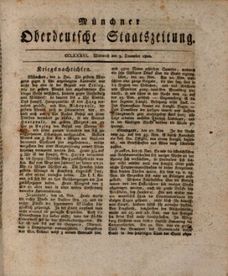 Münchner oberdeutsche Staatszeitung (Süddeutsche Presse) Mittwoch 3. Dezember 1800