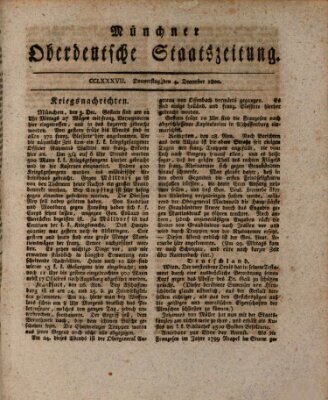 Münchner oberdeutsche Staatszeitung (Süddeutsche Presse) Donnerstag 4. Dezember 1800