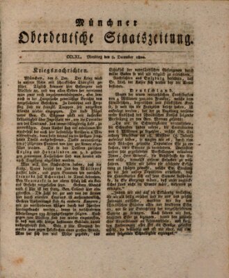 Münchner oberdeutsche Staatszeitung (Süddeutsche Presse) Montag 8. Dezember 1800