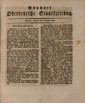 Münchner oberdeutsche Staatszeitung (Süddeutsche Presse) Dienstag 9. Dezember 1800