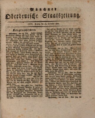 Münchner oberdeutsche Staatszeitung (Süddeutsche Presse) Freitag 26. Dezember 1800