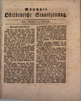 Münchner oberdeutsche Staatszeitung (Süddeutsche Presse) Samstag 27. Dezember 1800