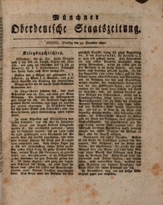 Münchner oberdeutsche Staatszeitung (Süddeutsche Presse) Dienstag 30. Dezember 1800