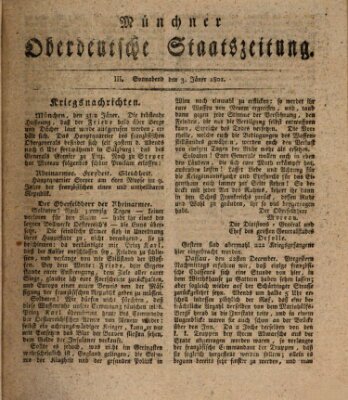 Münchner oberdeutsche Staatszeitung (Süddeutsche Presse) Samstag 3. Januar 1801