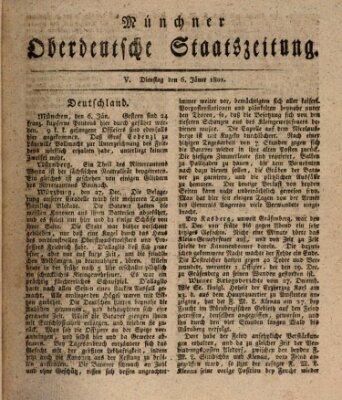 Münchner oberdeutsche Staatszeitung (Süddeutsche Presse) Dienstag 6. Januar 1801