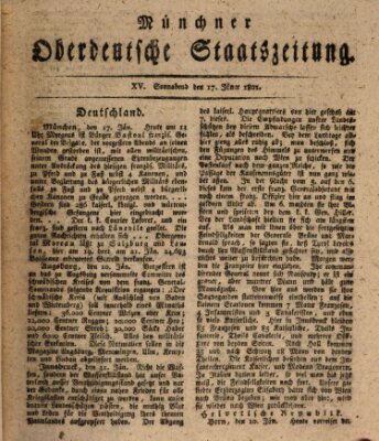 Münchner oberdeutsche Staatszeitung (Süddeutsche Presse) Samstag 17. Januar 1801