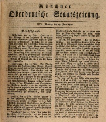 Münchner oberdeutsche Staatszeitung (Süddeutsche Presse) Montag 19. Januar 1801