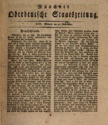 Münchner oberdeutsche Staatszeitung (Süddeutsche Presse) Mittwoch 21. Januar 1801