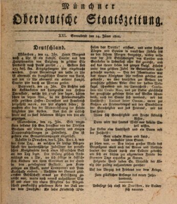 Münchner oberdeutsche Staatszeitung (Süddeutsche Presse) Samstag 24. Januar 1801