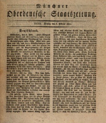 Münchner oberdeutsche Staatszeitung (Süddeutsche Presse) Freitag 6. Februar 1801