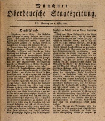 Münchner oberdeutsche Staatszeitung (Süddeutsche Presse) Montag 2. März 1801