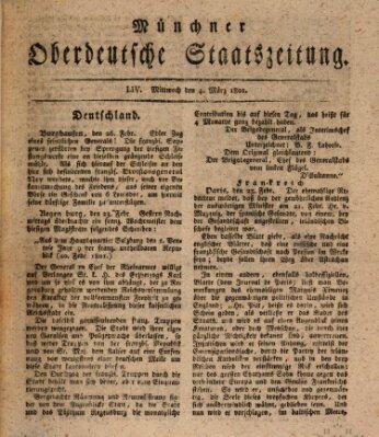 Münchner oberdeutsche Staatszeitung (Süddeutsche Presse) Mittwoch 4. März 1801