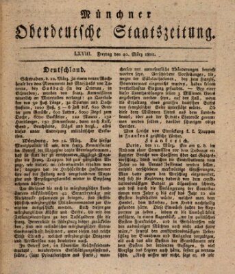 Münchner oberdeutsche Staatszeitung (Süddeutsche Presse) Freitag 20. März 1801