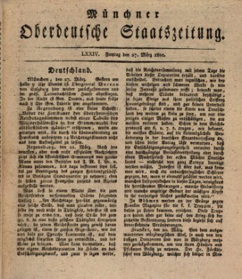 Münchner oberdeutsche Staatszeitung (Süddeutsche Presse) Freitag 27. März 1801