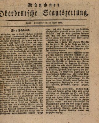 Münchner oberdeutsche Staatszeitung (Süddeutsche Presse) Samstag 18. April 1801