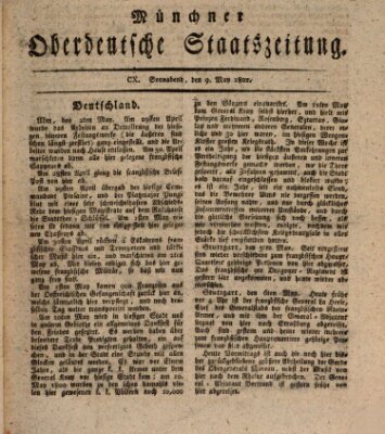 Münchner oberdeutsche Staatszeitung (Süddeutsche Presse) Samstag 9. Mai 1801