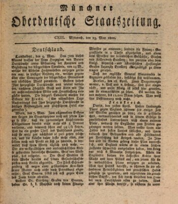 Münchner oberdeutsche Staatszeitung (Süddeutsche Presse) Mittwoch 13. Mai 1801