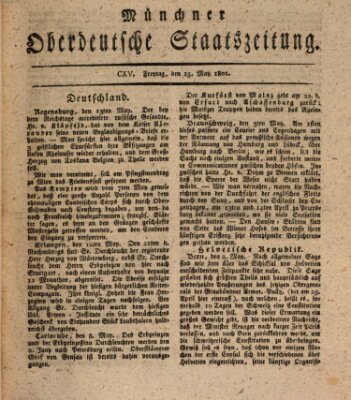 Münchner oberdeutsche Staatszeitung (Süddeutsche Presse) Freitag 15. Mai 1801