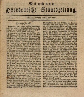 Münchner oberdeutsche Staatszeitung (Süddeutsche Presse) Dienstag 2. Juni 1801